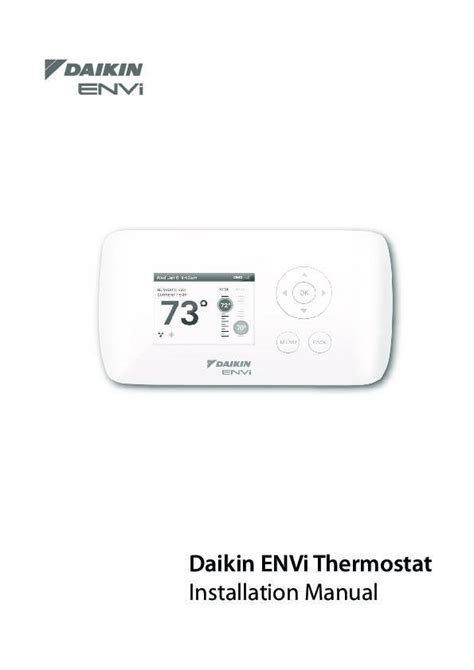 Pdf Daikin Envi Thermostat Installation Manual Daikinac Com