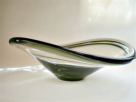 Vintage Art Glass Bowl Danish Modern Holmegaard Signed Per Etsy