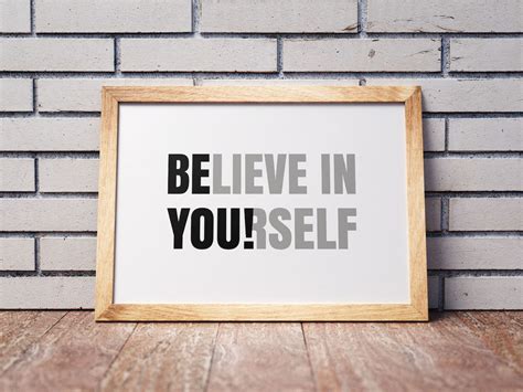 Believe In Yourself Poster Be You Wall Art Inspirational Etsy