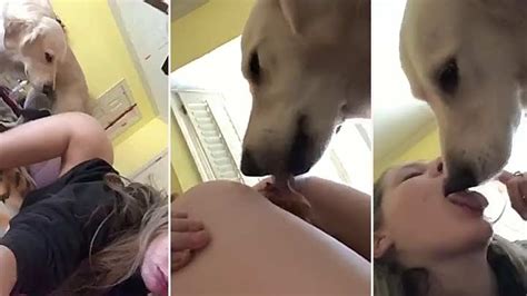 Beastiality Tiktok Teen Lets Dog Lick Her Pussy And