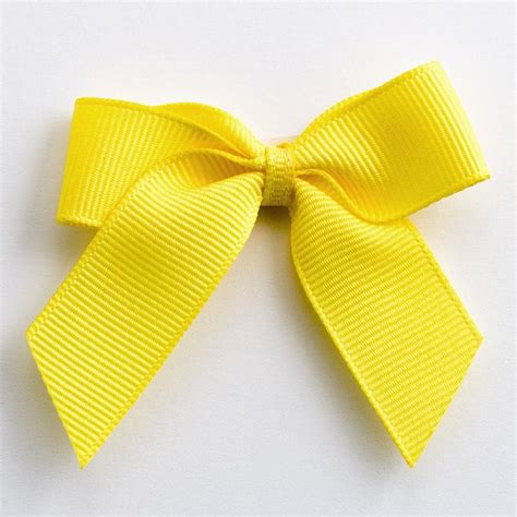 12 Yellow Grosgrain Bows 5cm Wide Favour This