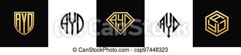 Initial Letters Ayd Logo Designs Bundle This Set Included Shield