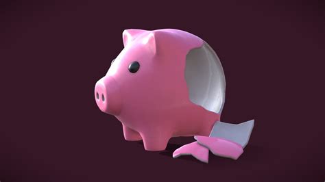 Piggy Bank Whole And Broken Buy Royalty Free 3d Model By Katerina