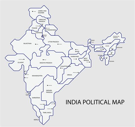 India Political Map Hd