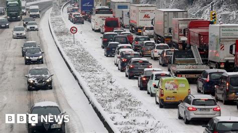 Snow In Europe Triggers Transport Chaos Bbc News