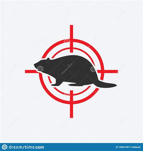 Download Beaver Silhouette. Animal Pest Icon Red Target Stock Vector - Illustration of design, control ...