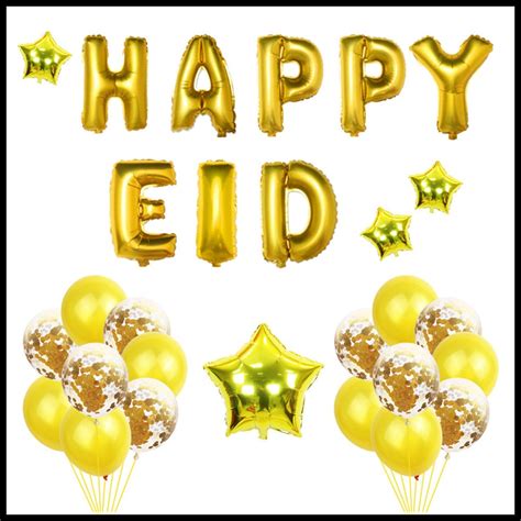 Eid Mubarak Rose Gold Letter Ballon Muslim Islamic Foil Balloons