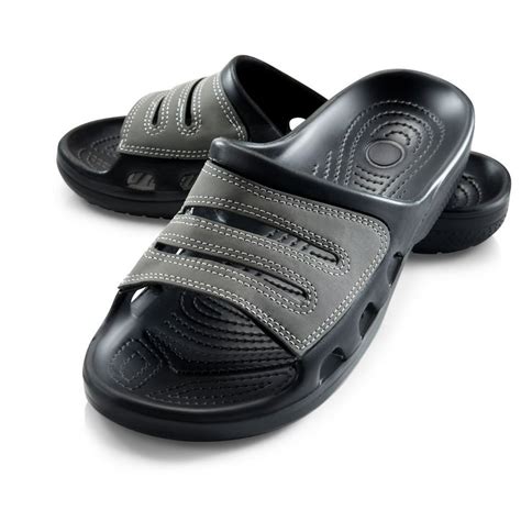 Roxoni Roxoni Slide Sandals For Men Open Toe Slip On Waterproof Rubber For Beach Pool