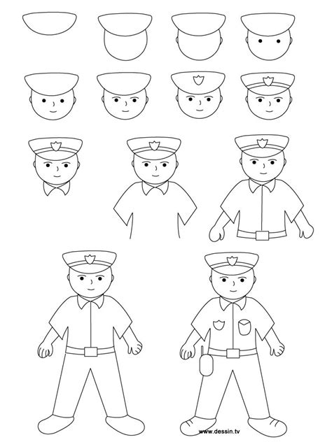 Drawing Policeman Clases De Dibujo Para Niños Dibujos De Policias