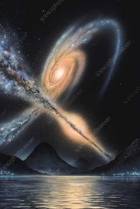 Milky Way Andromeda Galactic Collision Stock Image C0144725