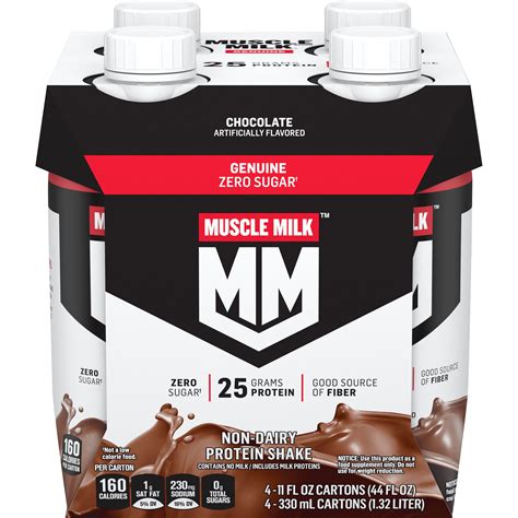 Muscle Milk Genuine Protein Shake Chocolate 11 Fl Oz Carton 4 Pack