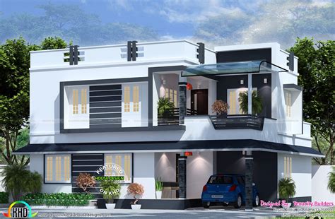 2175 Sq Ft Flat Roof House Plan Kerala Home Design And Floor Plans