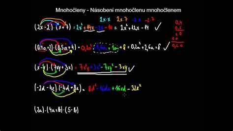 48 576 просмотров 48 тыс. Mnohočleny - Násobení mnohočlenu mnohočlenem 6 - YouTube