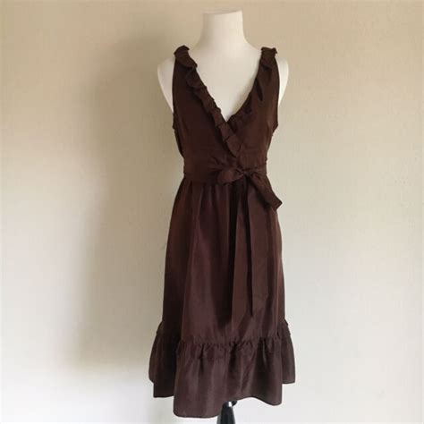 Anthropologie Maeve Womens Size 6 Chocolate Brown 100 Silk Empire Waist Dress Ebay