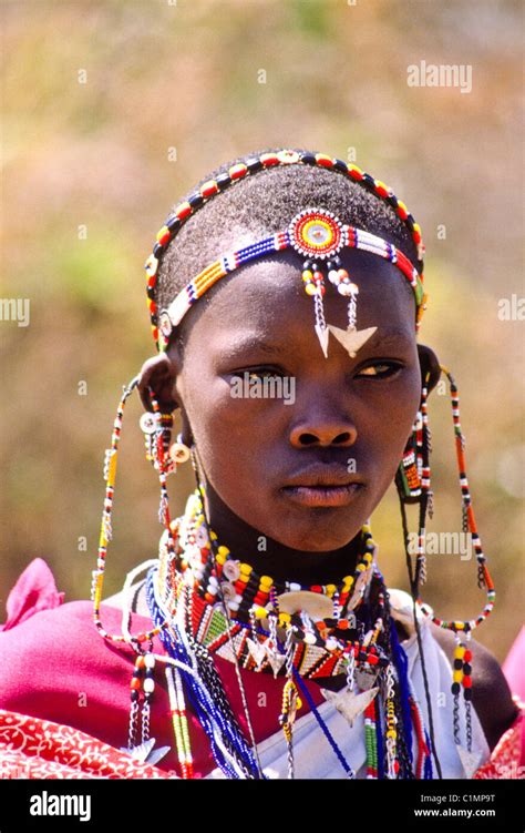 Maasai Girl Masai Mara Kenya Stock Photo Alamy
