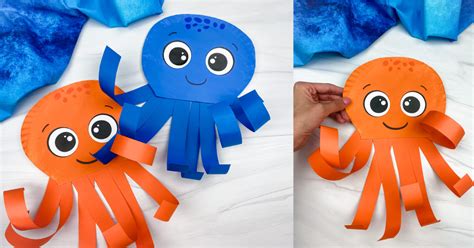 Paper Plate Octopus Craft For Kids Free Template