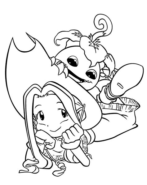 Birthday cards for mimi printable. Mimi and Palmon Digimon anime coloring pages for kids, printable free | Coloring pages ...