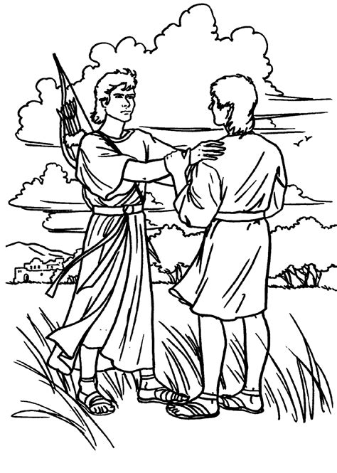 Use these images to quickly print coloring pages. David Spares Saul Coloring Page Coloring Pages