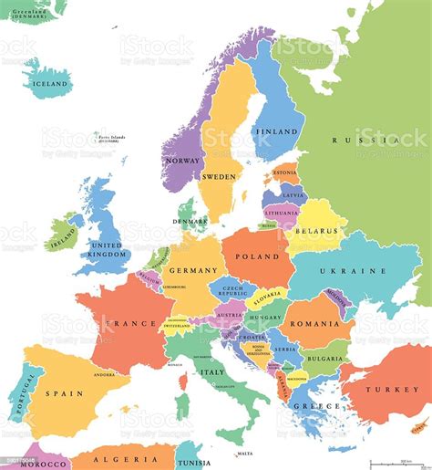 Europe Single States Political Map Stock Illustration Download Image