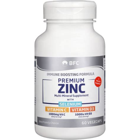 Bfc Premium Zinc With Selenium Vitamin C And Vitamin D3 60 Capsules Clicks