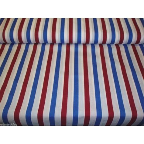 Red White And Blue Stripe Cotton Fabric
