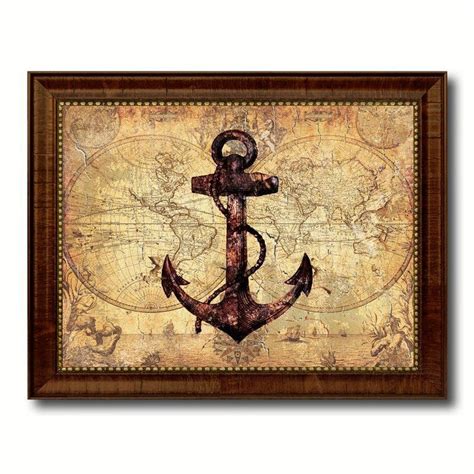 anchor nautical vintage map framed textual art on canvas nautical decor vintage nautical