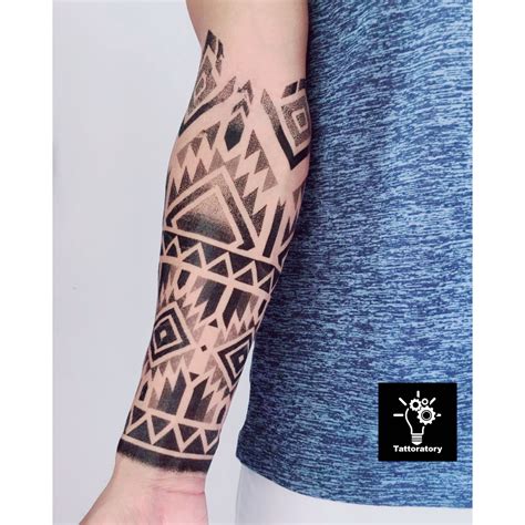 Polynesian Tattoo Dotwork Tattoo For Forearm Half Sleeve Etsy Australia