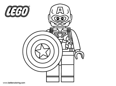 Captain America Lego Avengers Coloring Page Avengers Coloring Pages