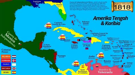 Sejarah Amerika Tengah Karibia Timeline History Map Central America