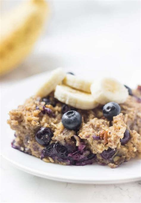 Easy Make Ahead Banana Blueberry Baked Oatmeal Healthy Liv