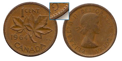 1964 Dot Canadian Penny