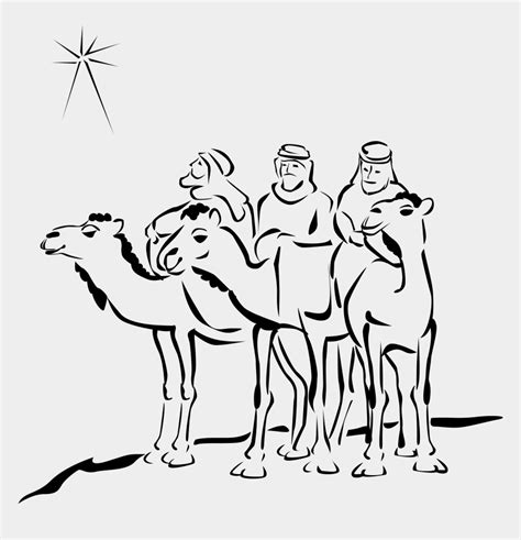 Three Kings Silhouette Clip Art 3 Wise Men Drawing Cliparts