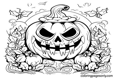 Scary Halloween Coloring Page Free Free Printable Coloring Pages