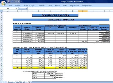 Calculo de VAN, TIR y Relacion Beneficio-Costo - Agroproyectos