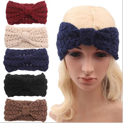 Adult Winter Fleece Crochet Knit Headbands Braided Headband Wool