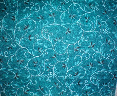 Turquoise Fabric Turquoise Blue Fabric Floral Fabric Leaf