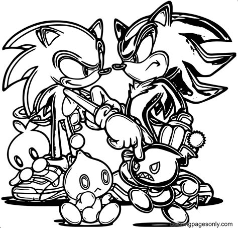 Sonic And Shadow Coloring Page Free Printable Templates