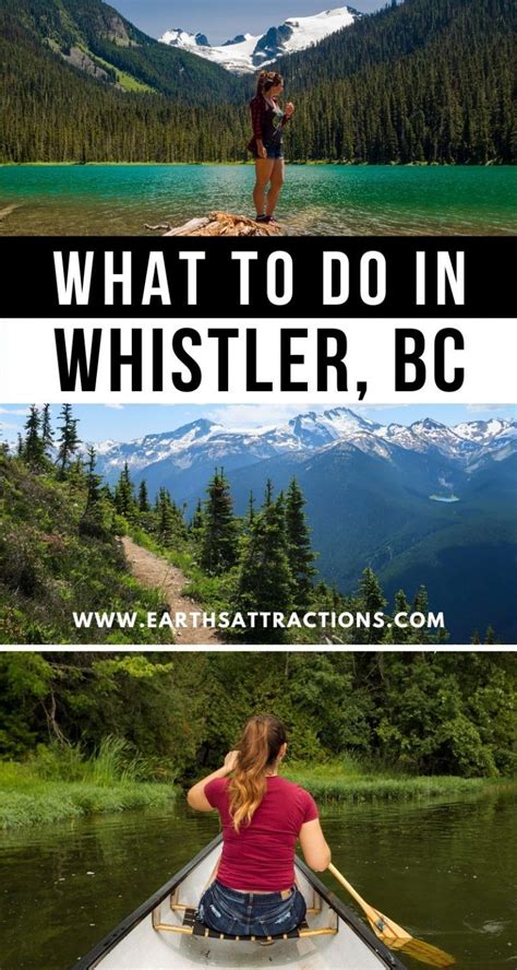 A Woman In A Canoe With The Words What To Do In Whistler Bc