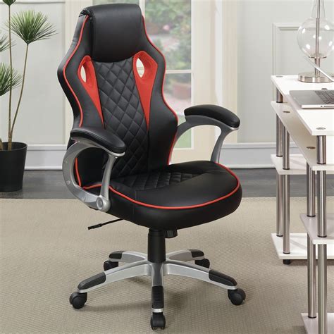 coaster office chairs computer chair with red accents dream home interiors office task chairs