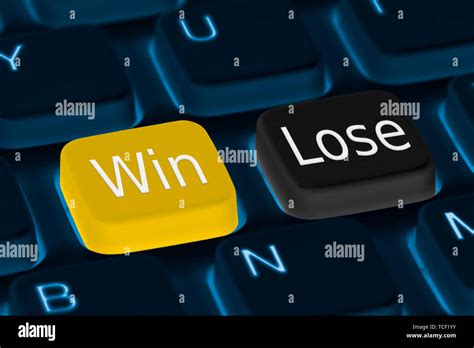 Win Or Lose Won And Lost Buttons On A Computer Keyboard Stock Photo