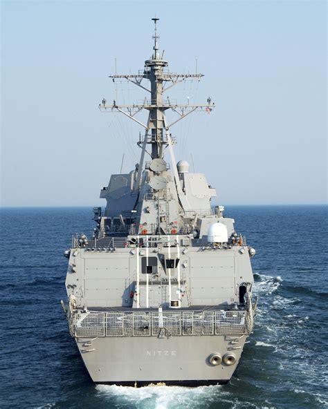 Stern On View Of The Us Navy Usn Arleigh Burke Class Flight Iia