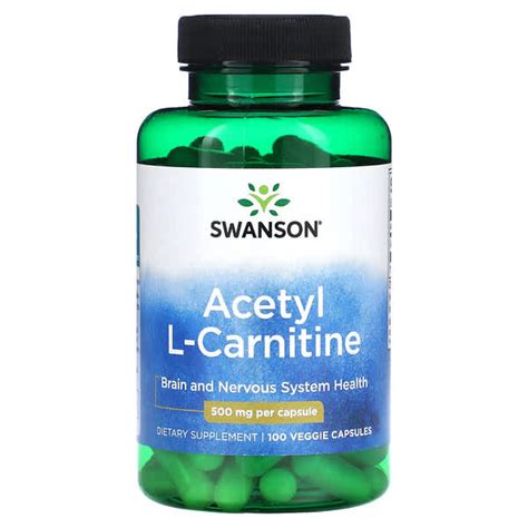 Swanson Acetyl L Carnitine 500 Mg 100 Veggie Capsules