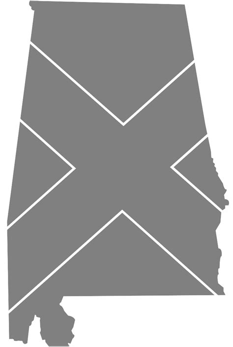 Alabama State Usa Solid Black Silhouette Map Vector I