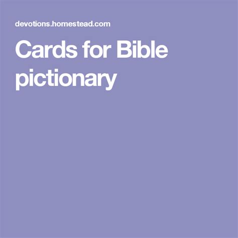 Cards For Bible Pictionary Quest Pinterest Bible Cards And