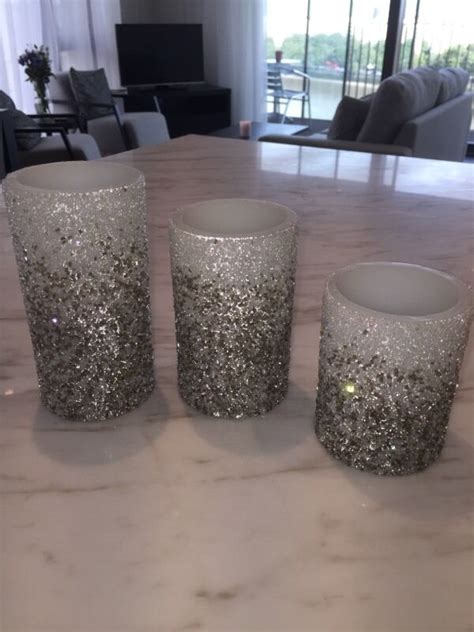 Laura Ashley Set Of 3 Glitter Led Candles In London Gumtree