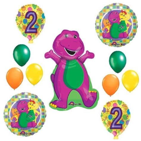 2nd Barney Balloons Set Birthday Party Supplies Decorations Girl Boy