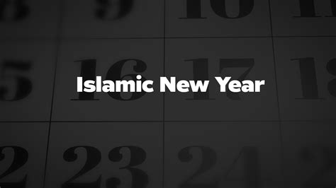 Islamic New Year List Of National Days