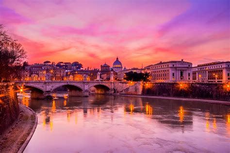 The Urban Landscape Of Rome With A Amazing Sunset Photo One Big Photo