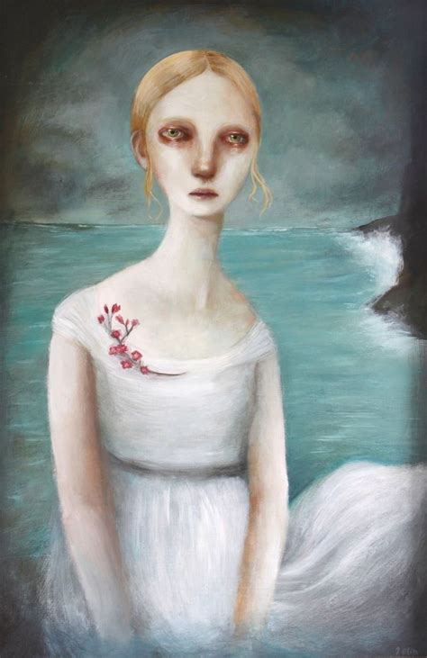 A Painting Of A Woman In A White Dress With Flowers On Her Neck And Chest