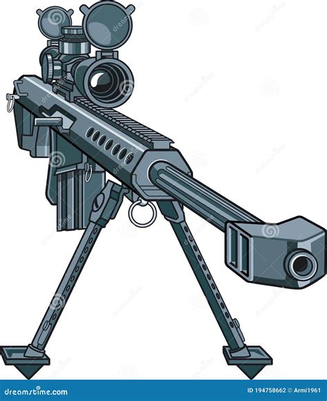 Heavy Caliber Sniper Rifle Stock Vector Illustration Of Bipod 194758662